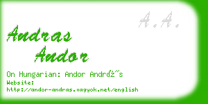andras andor business card